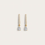 Pear Drop Pavé Huggies