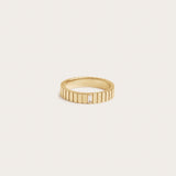 Ribbed Baguette Ring