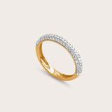 Three Row Pavé Ring