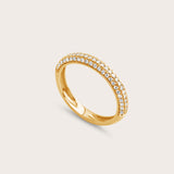 Three Row Pavé Ring