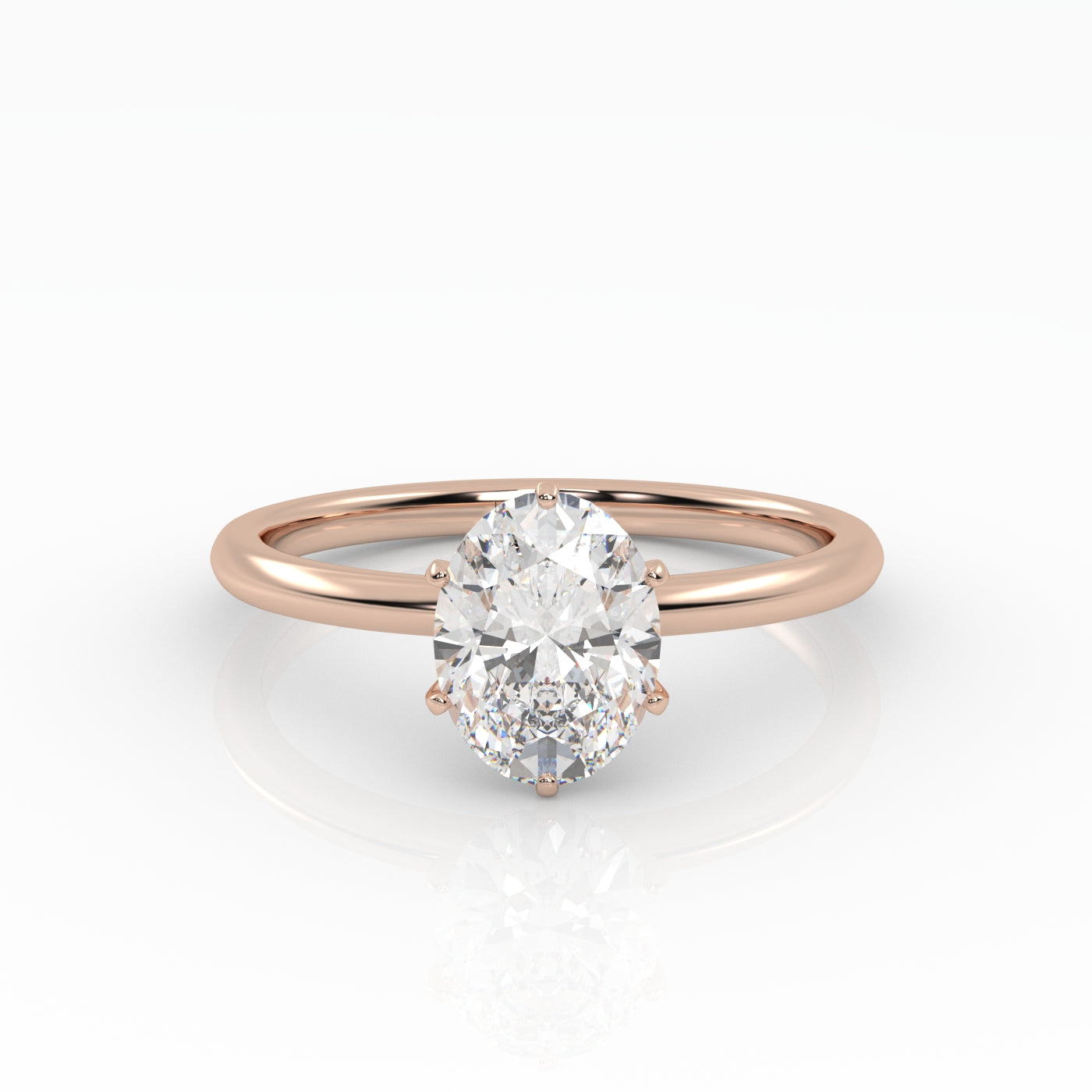 The Oval Six Prong Solitaire
