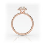The Radiant Solitaire with Pavé band and Halo