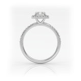 The Radiant Solitaire with Pavé band and Halo