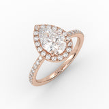 The Pear Solitaire with Pavé band and Halo