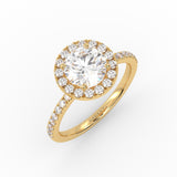 The Round Solitaire with Pavé band and Halo