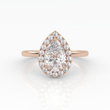 Pisara Solitaire-sormus halolla