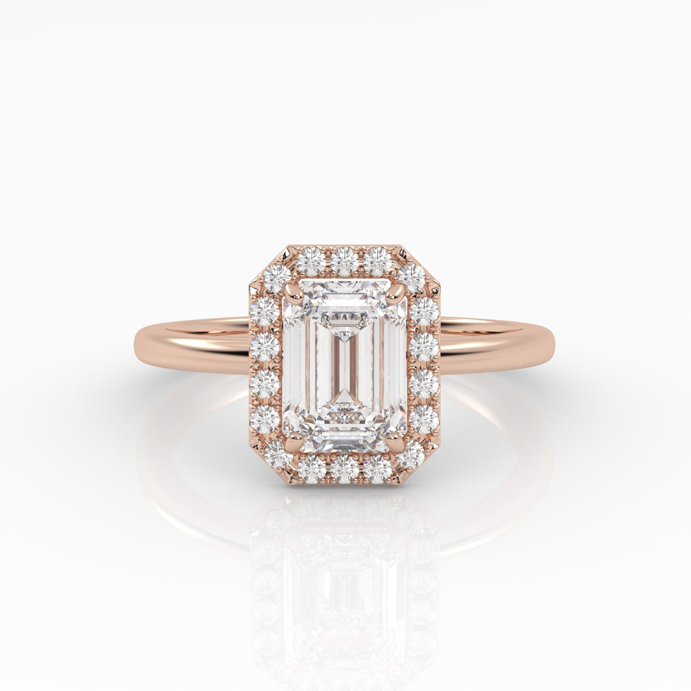 The Emerald Solitaire with Halo