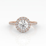 The Round Solitaire with Pavé band and Halo
