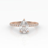 The Pear Solitaire with Pavé band