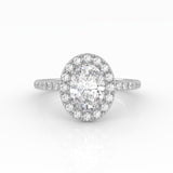 The Oval Solitaire with Pavé band and Halo