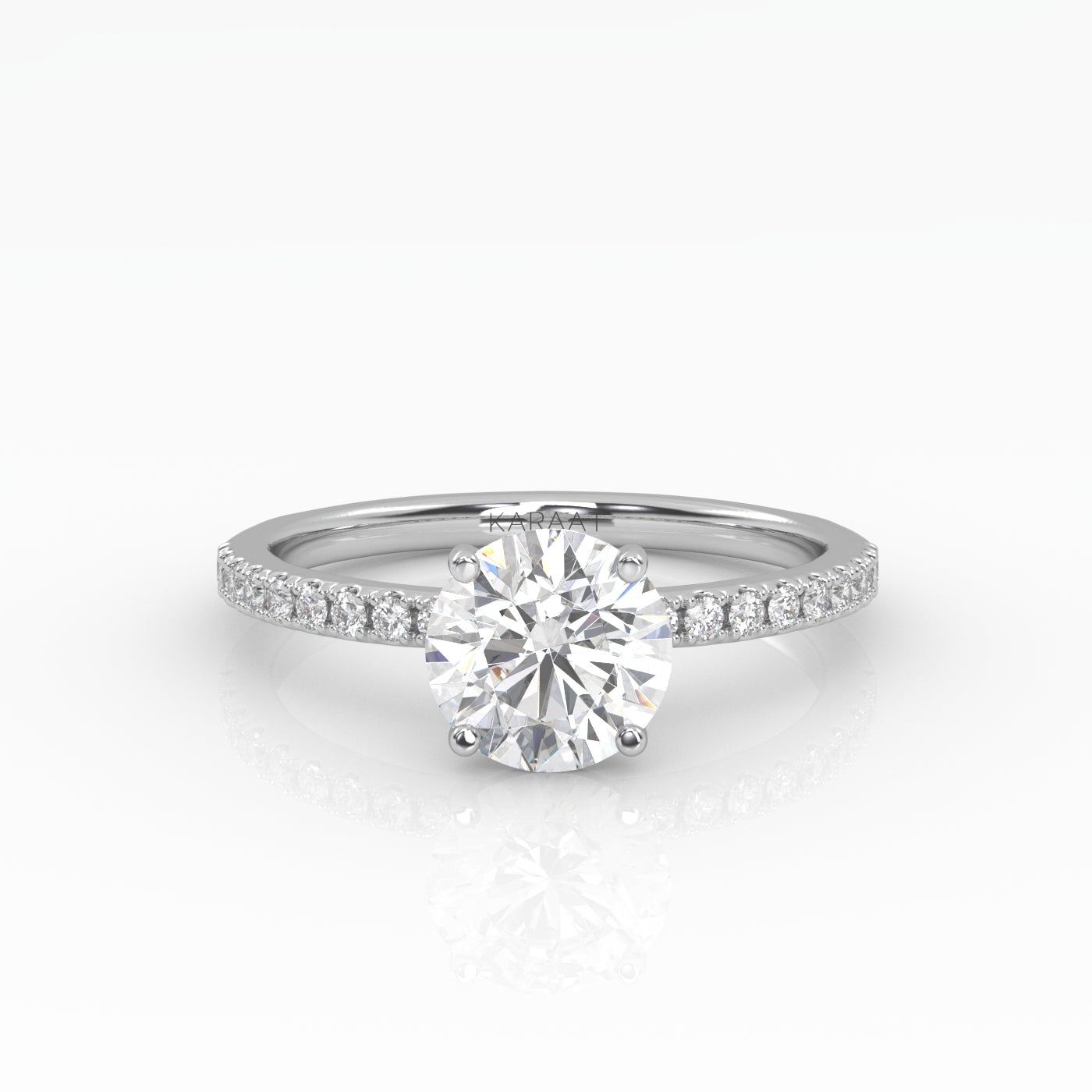 The Round Solitaire with Pavé band