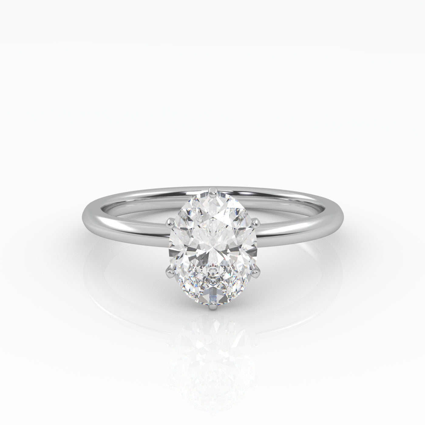 The Oval Six Prong Solitaire