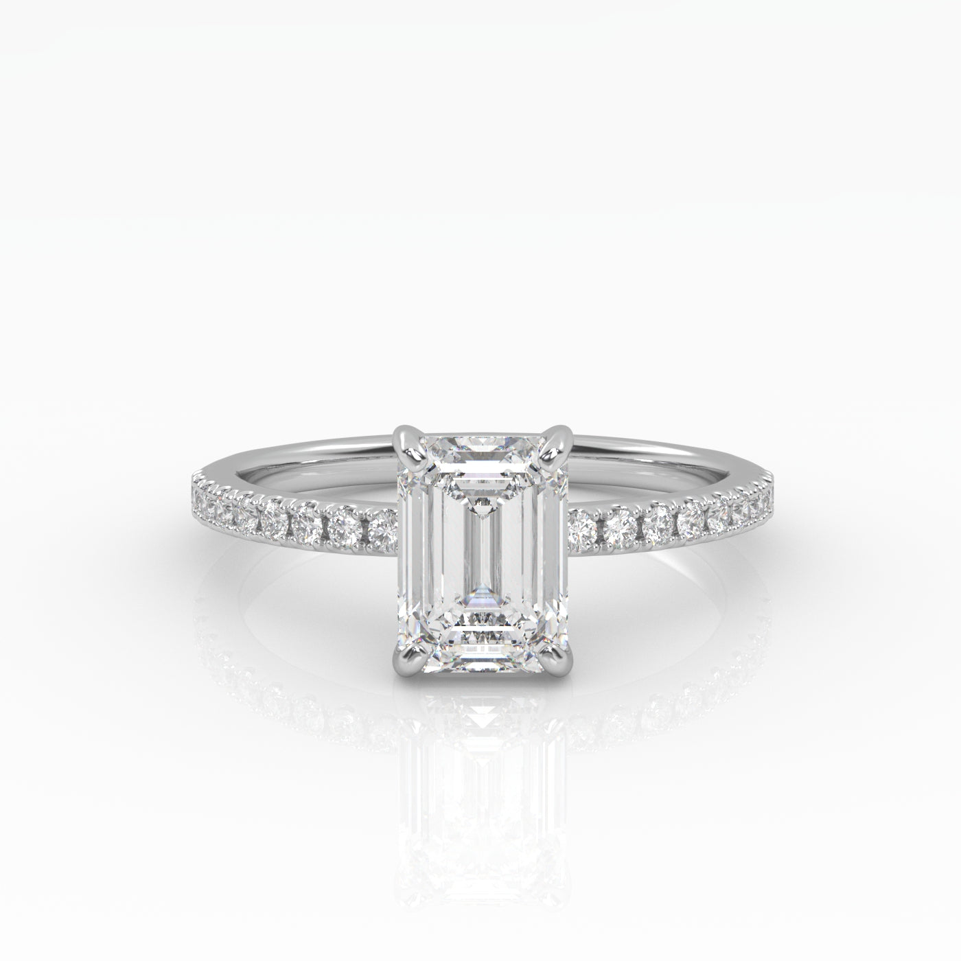 The Emerald Solitaire with Pavé band