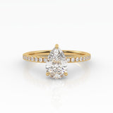 The Pear Solitaire with Pavé band