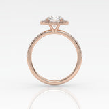 The Round Solitaire with Pavé band and Halo