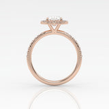 The Oval Solitaire with Pavé band and Halo