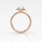 The Pear Solitaire with Pavé band and Halo