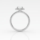 The Pear Solitaire with Pavé band and Halo
