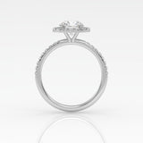 The Round Solitaire with Pavé band and Halo