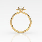 The Pear Solitaire with Pavé band and Halo