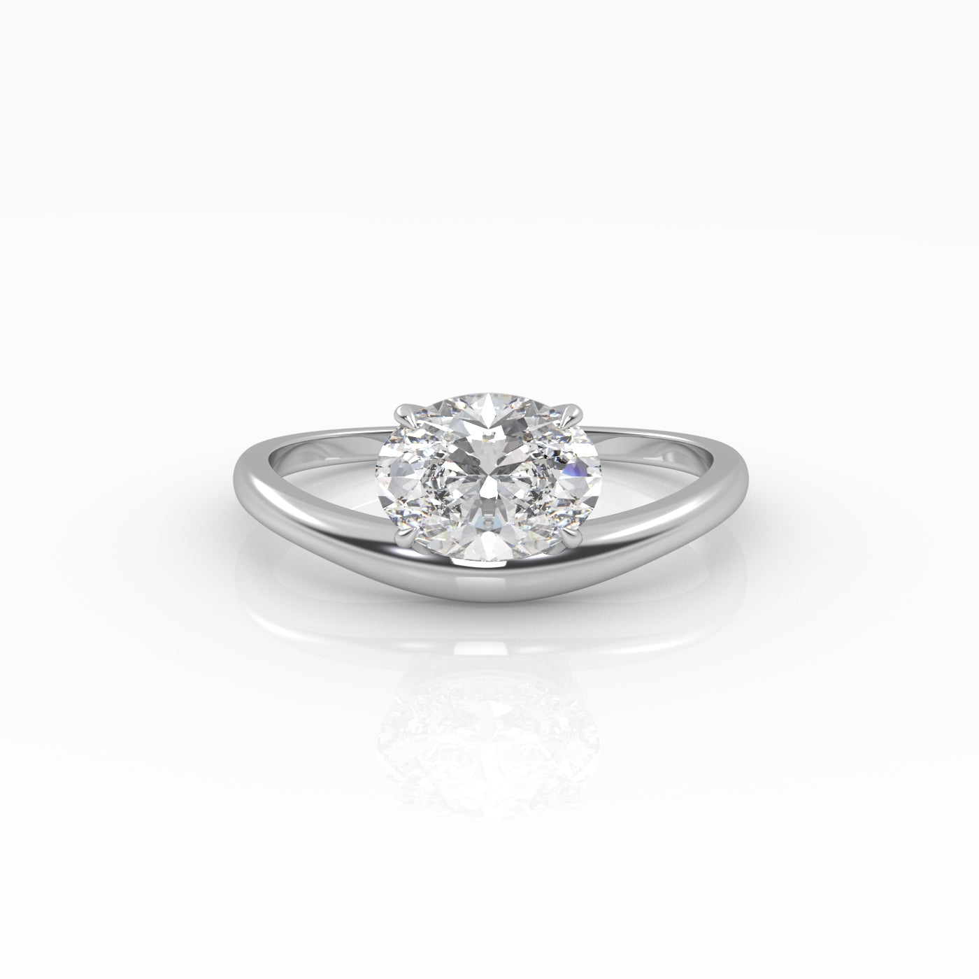 Oval Floating Curve Ring