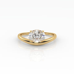 Oval Floating Curve Ring