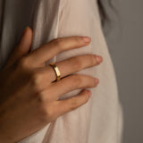 Ribbed Baguette Ring