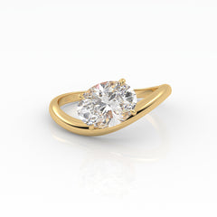 Oval Wave Curve Ring