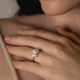 Emerald & Päron Toi et Moi Ring