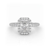 The Radiant Solitaire with Pavé band and Halo