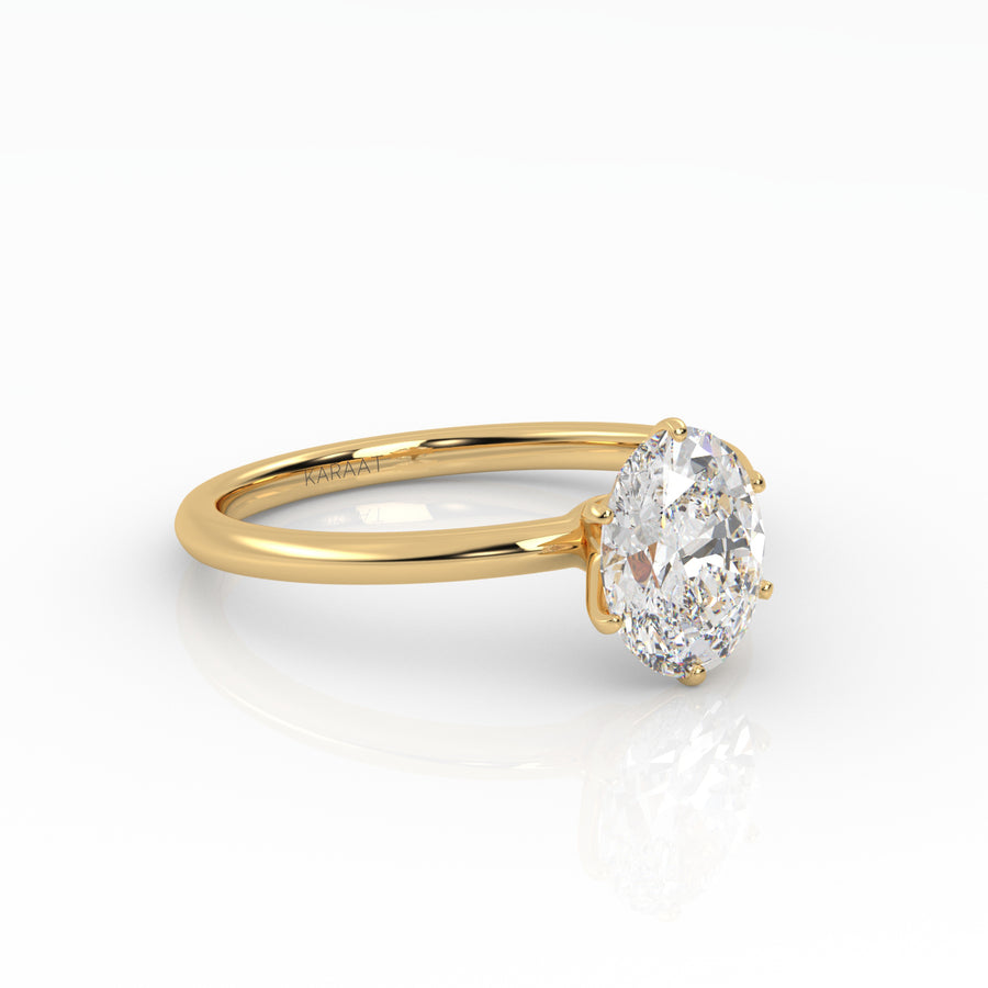 The Oval Six Prong Solitaire