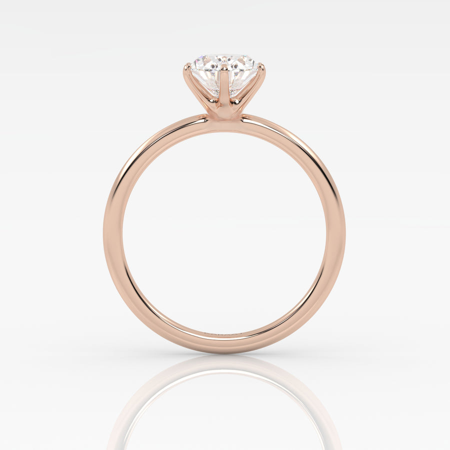 The Oval Six Prong Solitaire