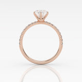 The Oval Six Prong Solitaire with Pavé band