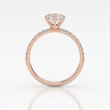 The Round Six Prong Solitaire with Pavé band