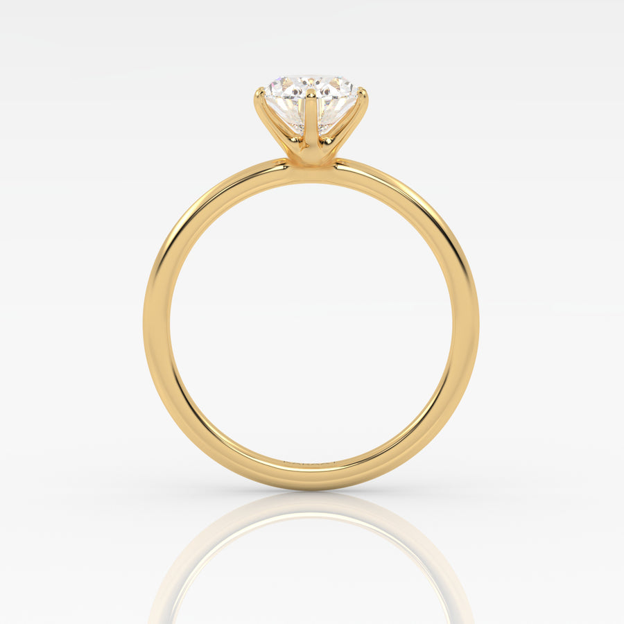 The Oval Six Prong Solitaire
