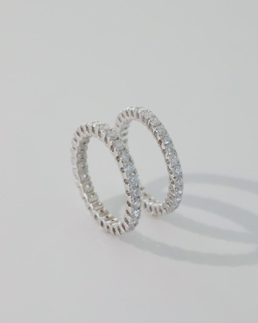 Luxurious Eternity Diamond Rings, made of lab-grown diamonds and 18k solid gold.