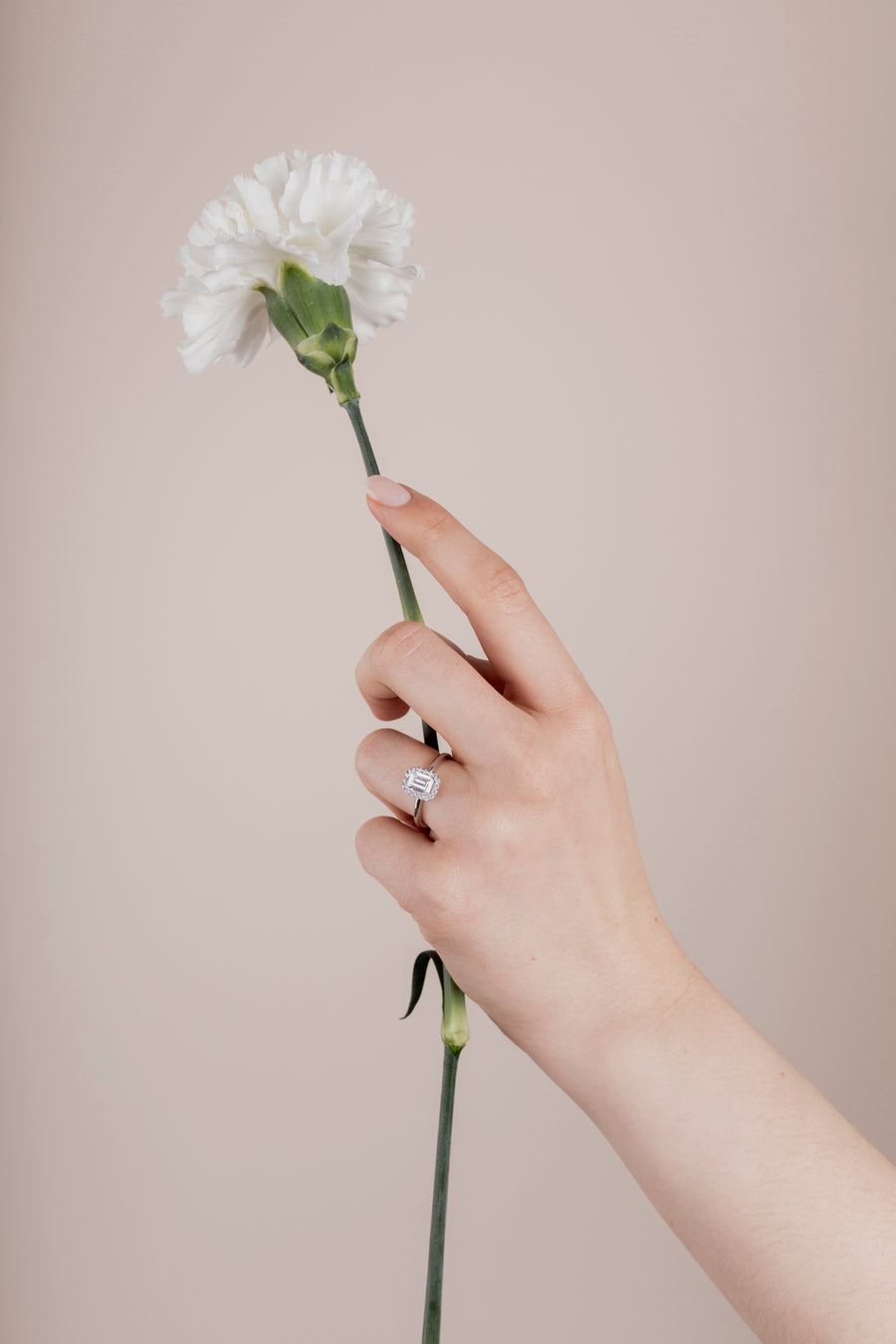 The Emerald Solitaire with Halo