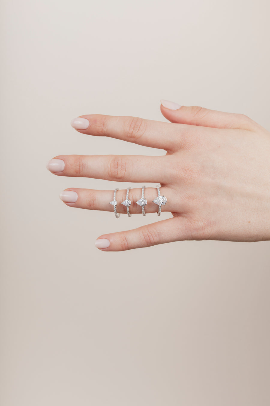 The Pear Solitaire with Pavé band