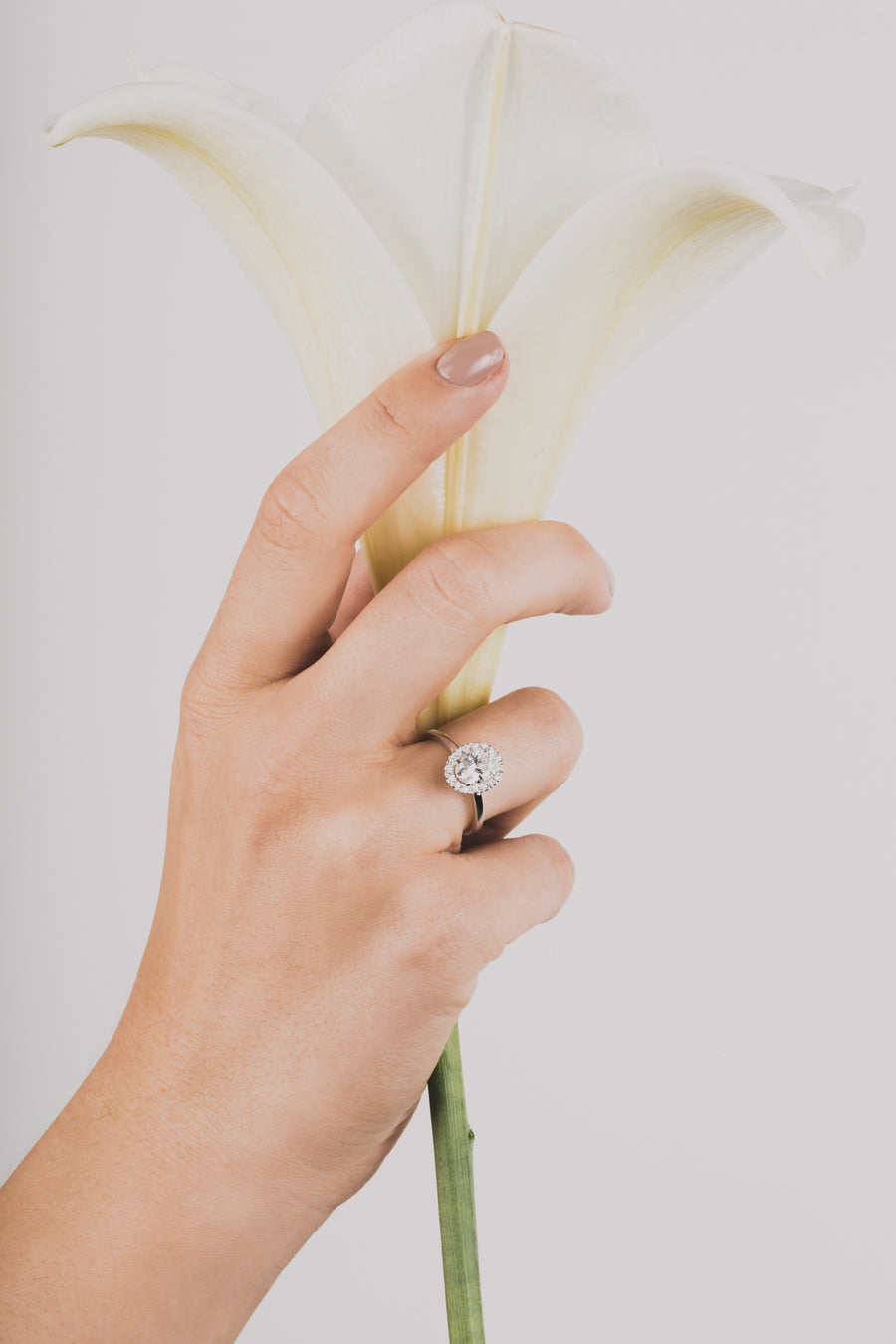 The Oval Solitaire with Halo