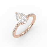 The Pear Solitaire with Pavé band