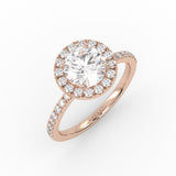 The Round Solitaire with Pavé band and Halo