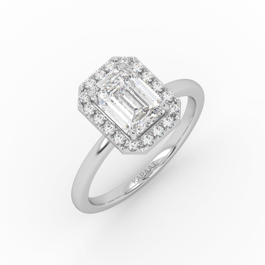 The Emerald Solitaire with Halo