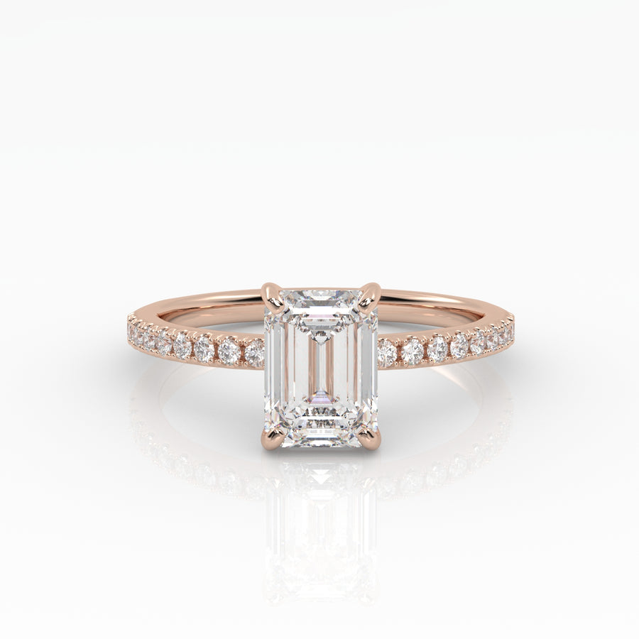 The Emerald Solitaire with Pavé band