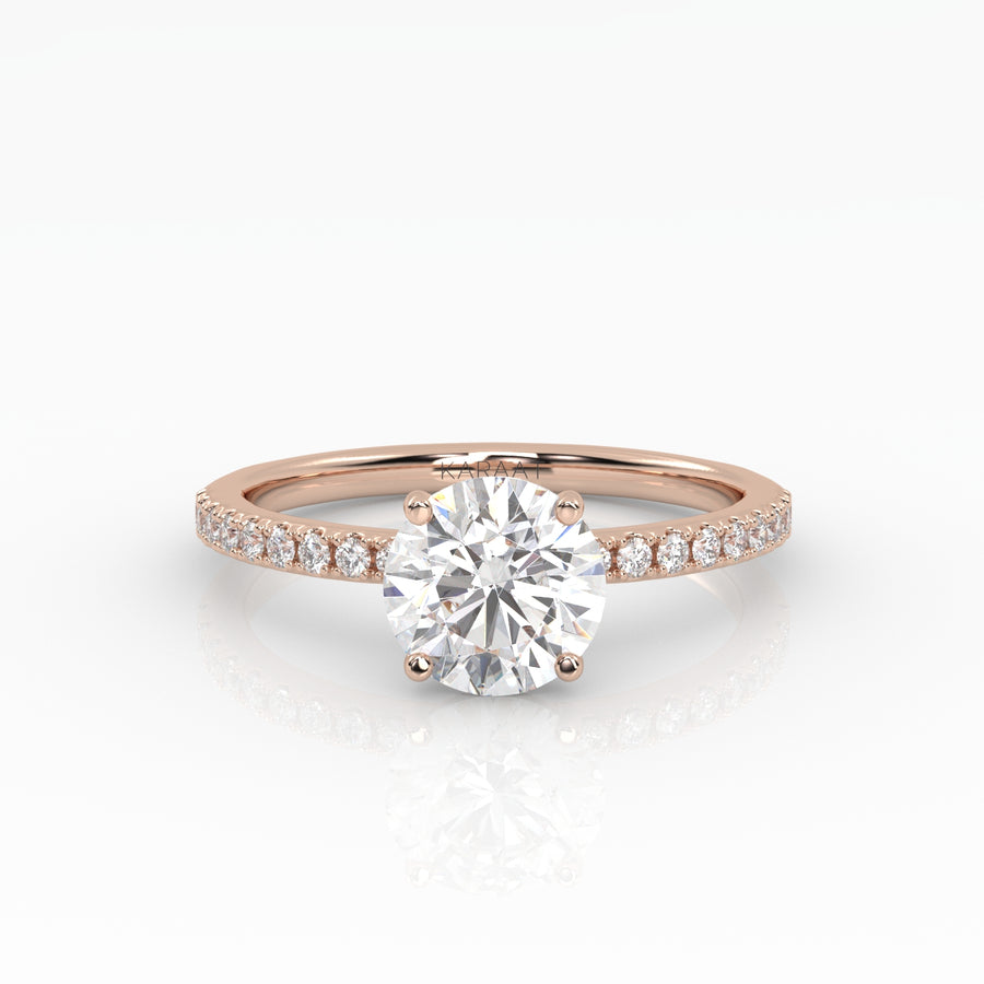 The Round Solitaire with Pavé band