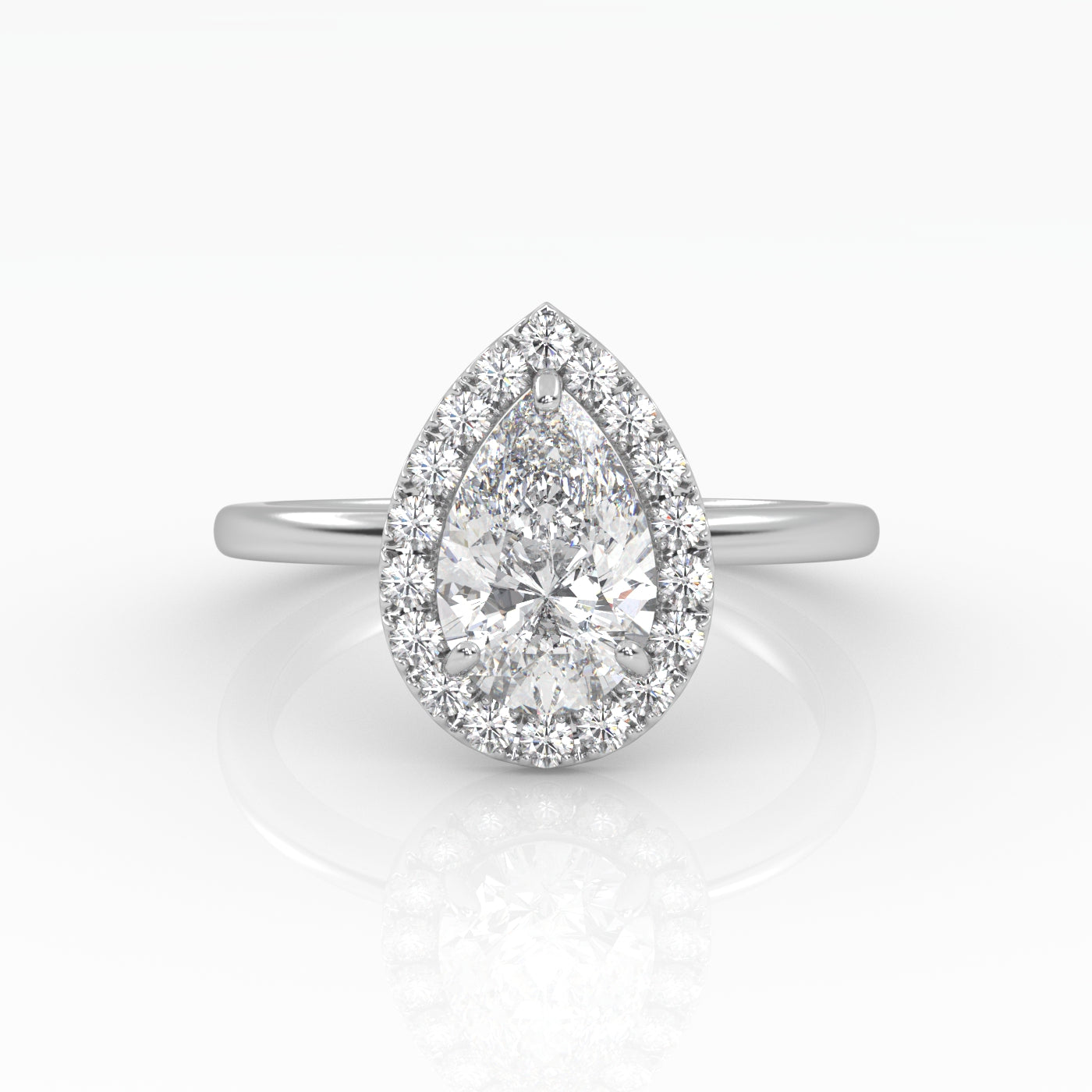Pisara Solitaire-sormus halolla