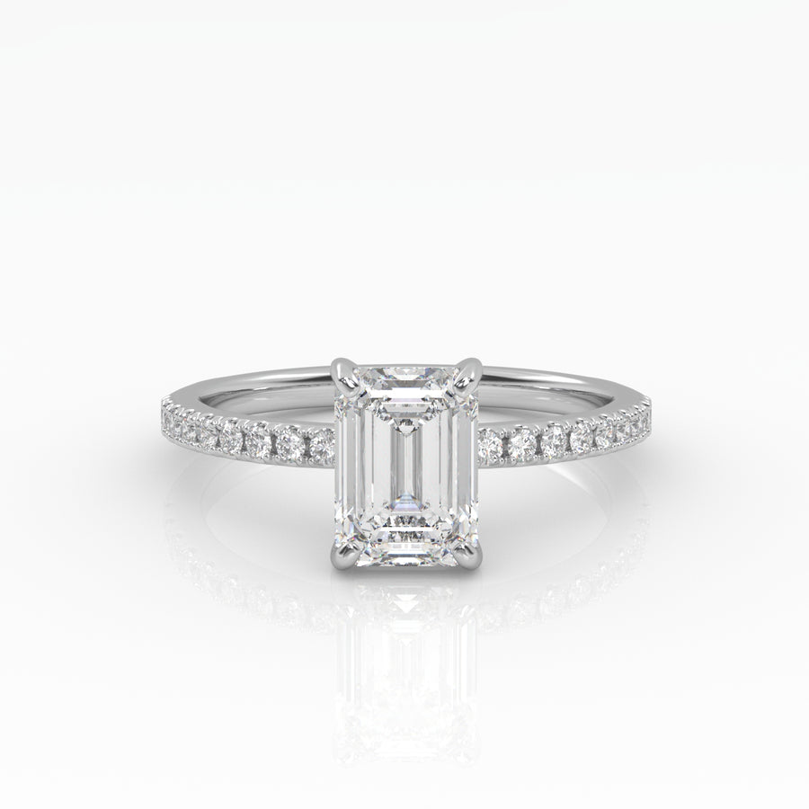 The Emerald Solitaire with Pavé band