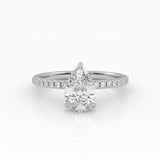 The Pear Solitaire with Pavé band