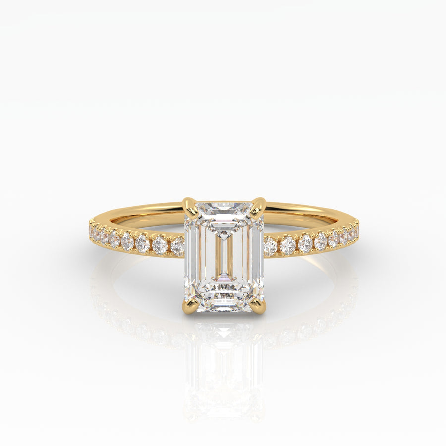 The Emerald Solitaire with Pavé band
