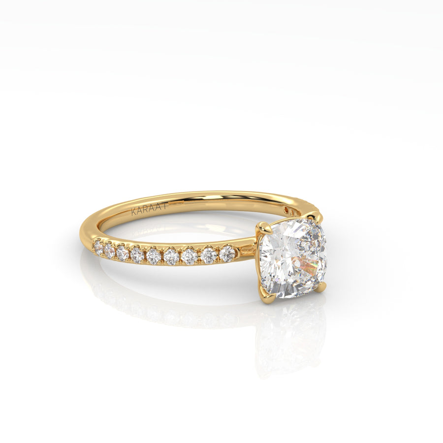The Cushion Solitaire with Pavé band