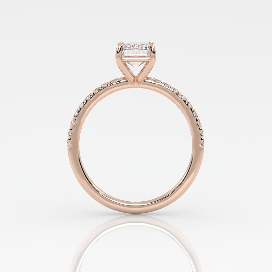 The Emerald Solitaire with Pavé band